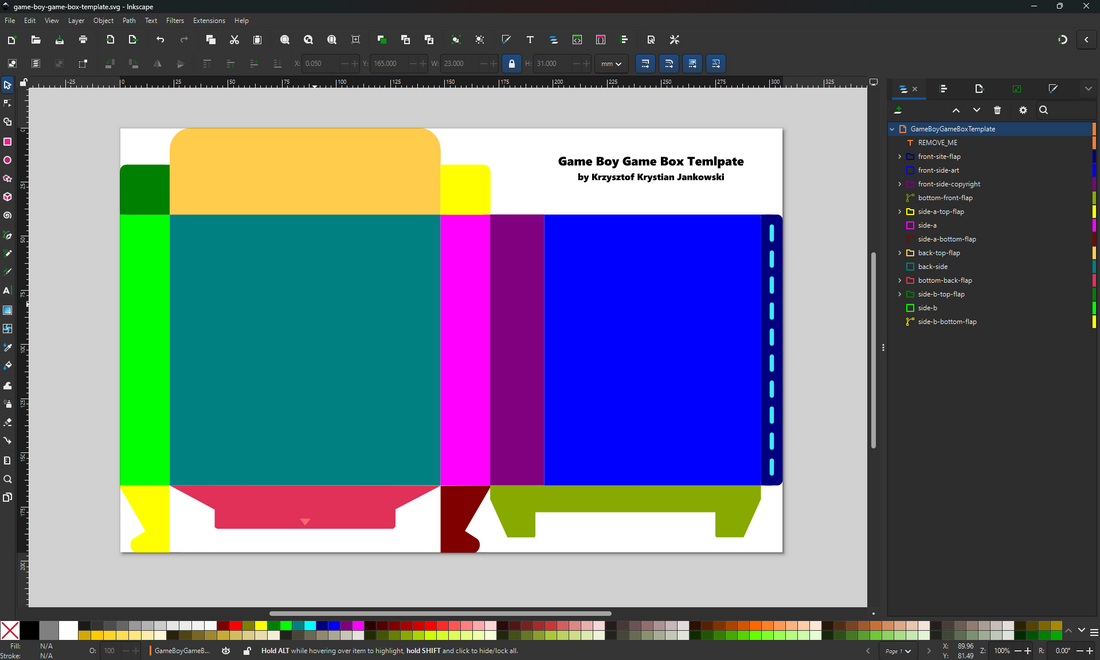 Free Game Boy Game Boxy Template