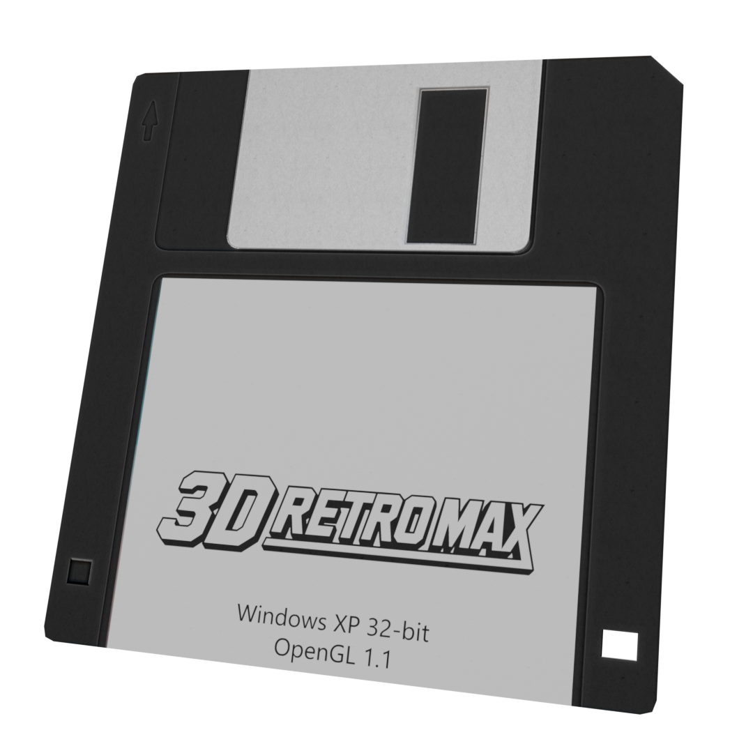 3D Retro Max on a 3.5-inch floppy disk