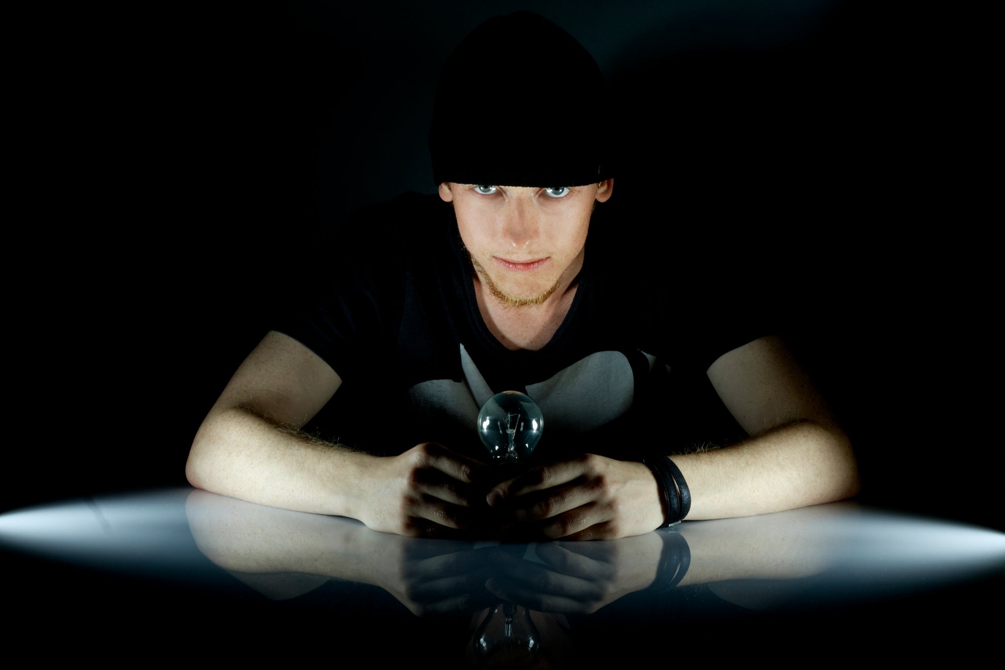 Krzysztof Krystian Jankowski  iwith a bulb